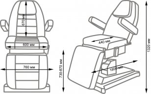 Косметологическое кресло АЛЬФА-10, 2 мотора