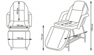 Косметологическое кресло МД-14 с поддоном