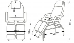 Кресло для тату салона МД-602, складное
