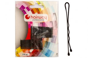 Невидимки Hairway 50 мм черные волнистые 24 шт/уп
