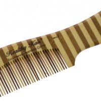 Гребень для волос бамбуковый с ручкой изогнутый