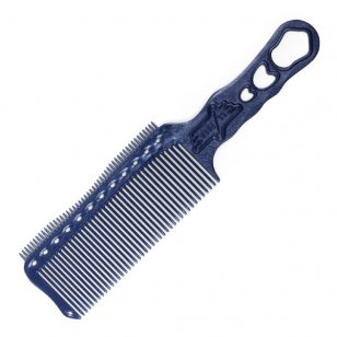 Расчёска с ручкой и зубцами на обушке большая синяя для стрижки под машинку Y.S.PARK