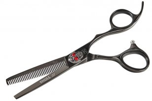 Ножницы для филировки Skull Black 5.5" 35 зубцов с титановым покрытием